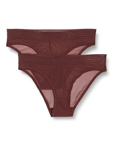 Triumph Damen Tempting Sheer Highleg Tai 2P Briefs, Decadent Chocolate, im Sale